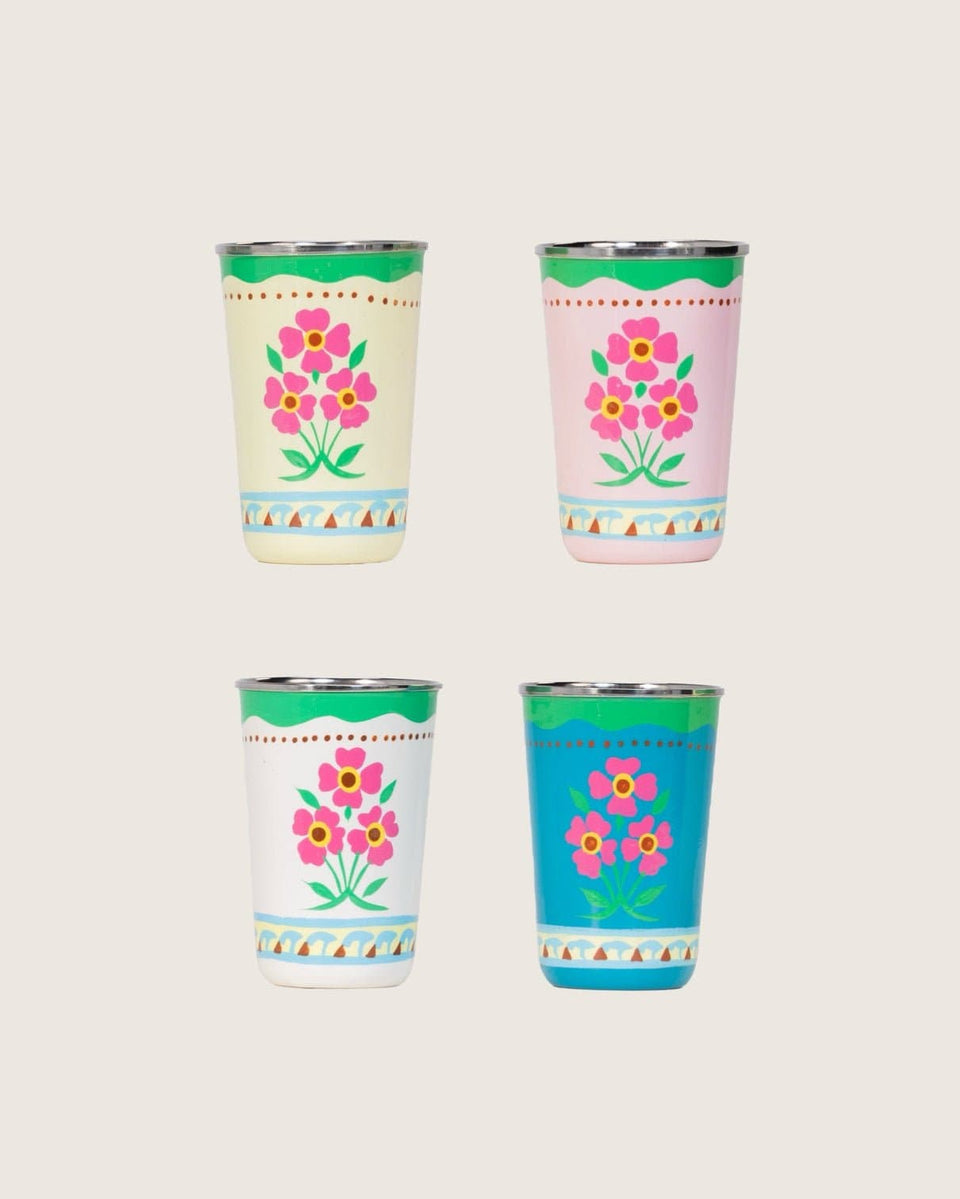 Hand-Painted Garden Tumbler 4 Piece Set - Noētic