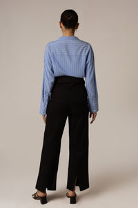 High Waisted Twill Black Pants - Noētic