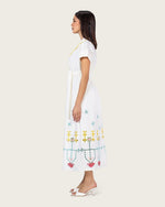 Ivory Bloom Linen Dress - Noētic