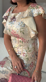 Ivory Floral Sequin Maxi Dress - Noētic