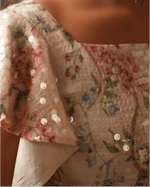 Ivory Floral Sequin Maxi Dress - Noētic