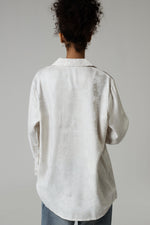 Jaquard Oversized Shirt with Shimmery Effect - White - Noētic