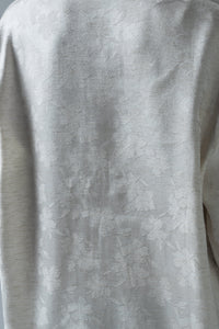 Jaquard Oversized Shirt with Shimmery Effect - White - Noētic