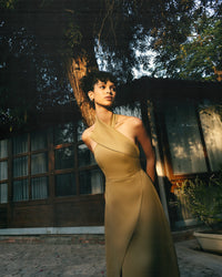 Khaki Halter Neck Dress - Noētic