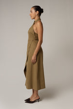 Khaki Halter Neck Dress - Noētic