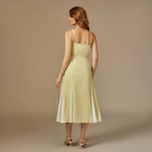 Lemon Yellow Reef Linen Dress - Noētic