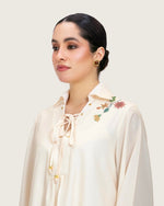 Loose A-Line Linen Dress with Floral Print - Noētic