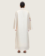 Loose A-Line Linen Dress with Floral Print - Noētic
