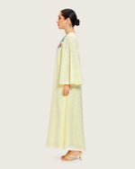 Loose Eyelet Cotton Dress with Handmade Beaded & Sequin Embellishments - Noētic