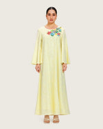 Loose Eyelet Cotton Dress with Handmade Beaded & Sequin Embellishments - Noētic