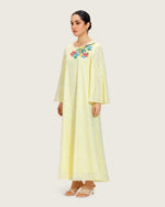 Loose Eyelet Cotton Dress with Handmade Beaded & Sequin Embellishments - Noētic