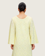 Loose Eyelet Cotton Dress with Handmade Beaded & Sequin Embellishments - Noētic