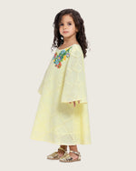 Loose Eyelet Cotton Kids Dress with Handmade Beaded & Sequin Embellishments - Noētic