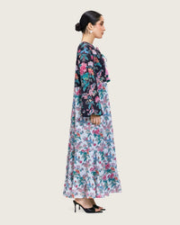 Loose Floral Cotton Dress with Tassels - Noētic