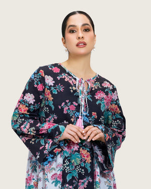 Loose Floral Cotton Dress with Tassels - Noētic