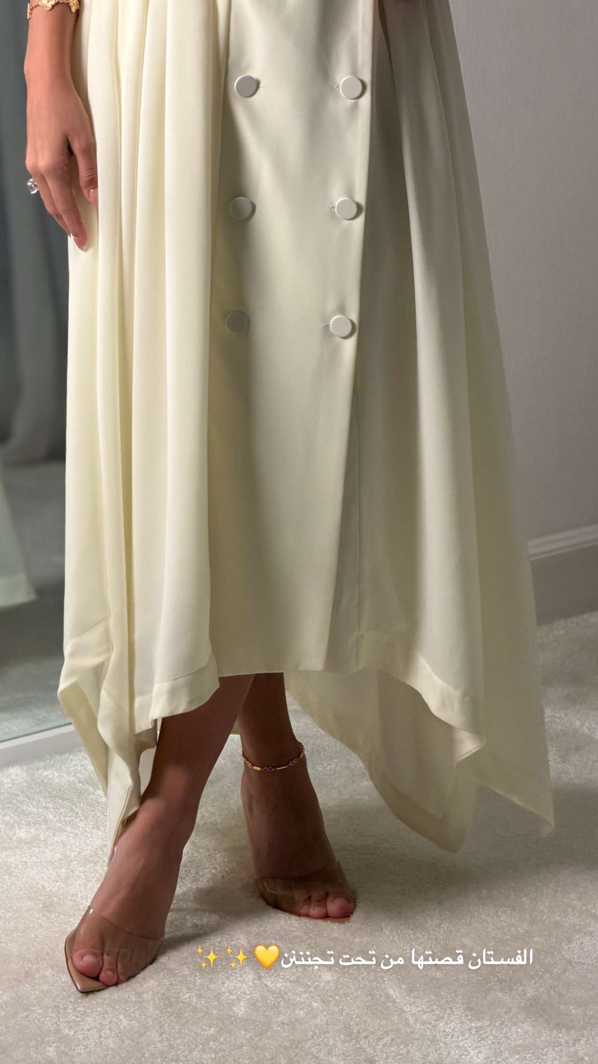 Luxury Butter Yellow Hand-Embellished Crepe Dress - Noētic