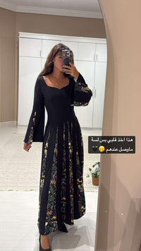 Luxury Crepe Maxi Ankle Length with Floral Light Crepe Inserts - Noētic