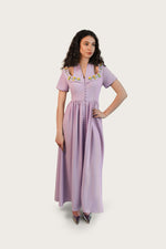 Luxury Lavender Hand-Embellished Crepe Dress - Noētic