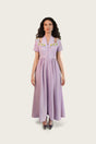 Luxury Lavender Hand-Embellished Crepe Dress - Noētic