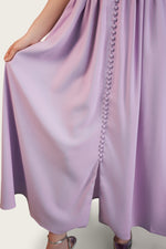 Luxury Lavender Hand-Embellished Crepe Dress - Noētic