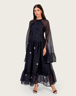 Luxury Lightweight Organza Maxi Dress with Polka Dot Detail - Noētic