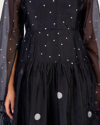 Luxury Lightweight Organza Maxi Dress with Polka Dot Detail - Noētic