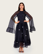 Luxury Lightweight Organza Maxi Dress with Polka Dot Detail - Noētic