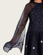 Luxury Lightweight Organza Maxi Dress with Polka Dot Detail - Noētic