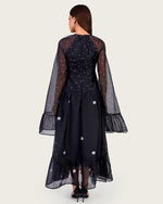 Luxury Lightweight Organza Maxi Dress with Polka Dot Detail - Noētic