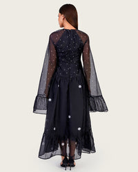 Luxury Lightweight Organza Maxi Dress with Polka Dot Detail - Noētic