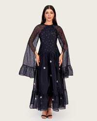 Luxury Lightweight Organza Maxi Dress with Polka Dot Detail - Noētic