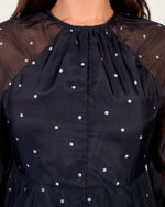 Luxury Lightweight Organza Maxi Dress with Polka Dot Detail - Noētic