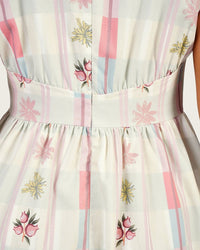 Luxury Linen Maxi Dress with Floral Print & Fringe Detail - Noētic