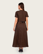 Luxury Linen Two-Piece Set with Hand-Appliqué Floral Embroidery - Noētic