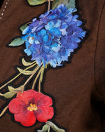 Luxury Linen Two-Piece Set with Hand-Appliqué Floral Embroidery - Noētic