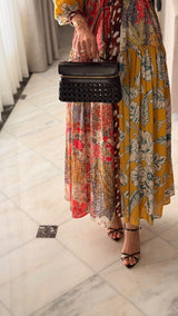 Luxury Modest Poplin Maxi Dress with Bambi & Mixed Artistic Prints - Noētic