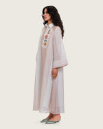 Maxi Shirt Dress with Handcrafted Floral Embroidery - Noētic