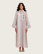 Maxi Shirt Dress with Handcrafted Floral Embroidery - Noētic