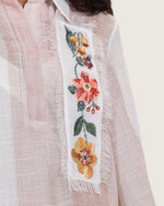 Maxi Shirt Dress with Handcrafted Floral Embroidery - Noētic