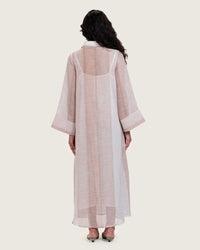 Maxi Shirt Dress with Handcrafted Floral Embroidery - Noētic