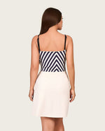 Nautical Stripe Swimsuit Set with Adjustable Straps & Skirt Cover-Up - Noētic