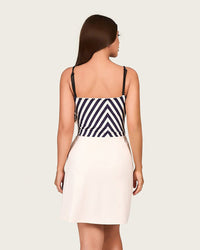 Nautical Stripe Swimsuit Set with Adjustable Straps & Skirt Cover-Up - Noētic