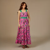 Pink Garden Cotton Maxi Dress