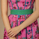Pink Garden Cotton Maxi Dress