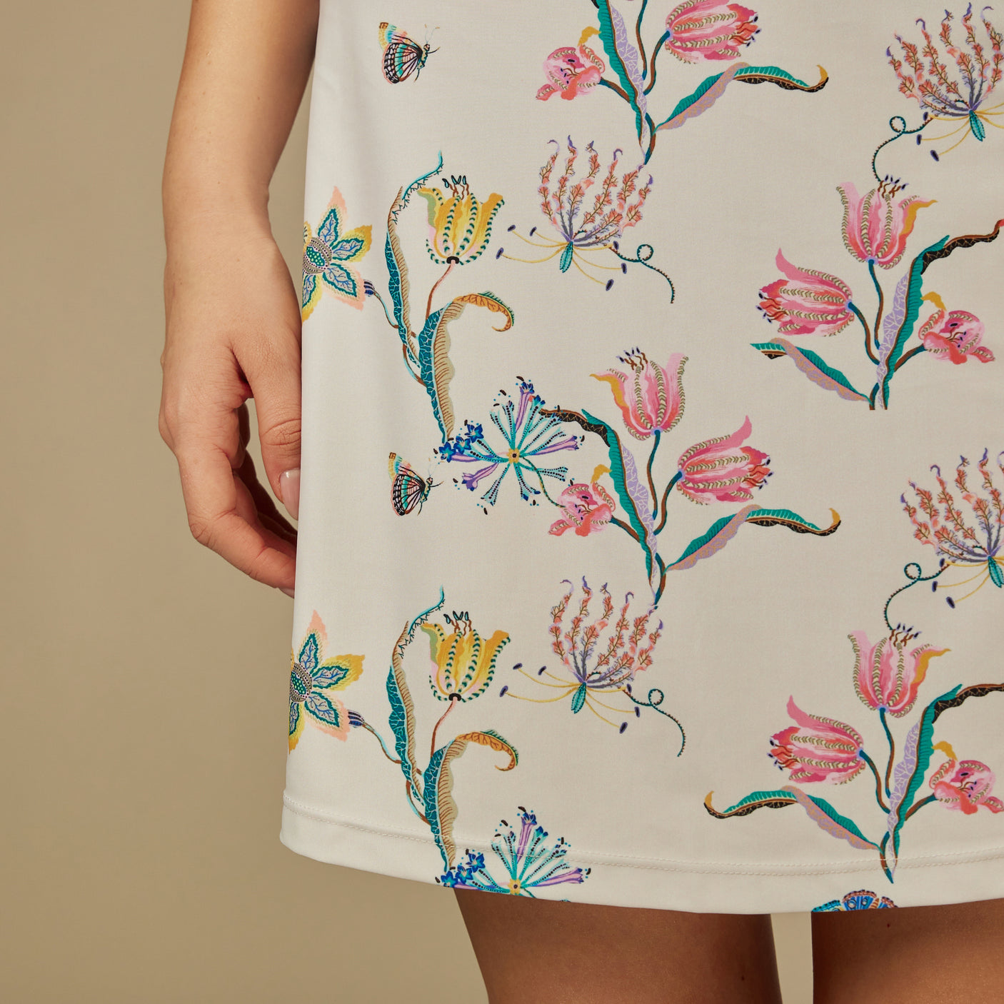 Butterfly Garden One-Piece Strapless Swim Dress