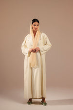 Off-White Embellished Blazer-style Abaya - Noētic