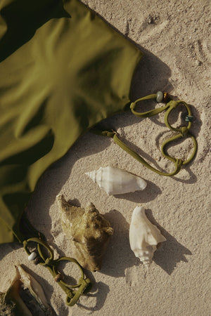Olive Glow one-piece Swim Dress - Noētic