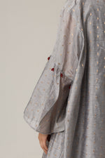 Organza Jaquard Hand Embellished Beaded Tassels Abaya Set - Noētic