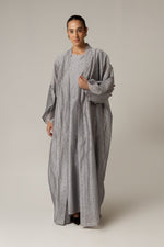 Organza Jaquard Hand Embellished Beaded Tassels Abaya Set - Noētic