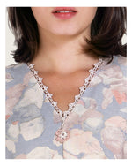 Pastel Blue-Pink Loose Everyday Kaftan - Noētic